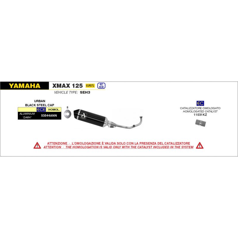 Kit catalizzatore Yamaha XMAX 125 2021-2022 125 cc