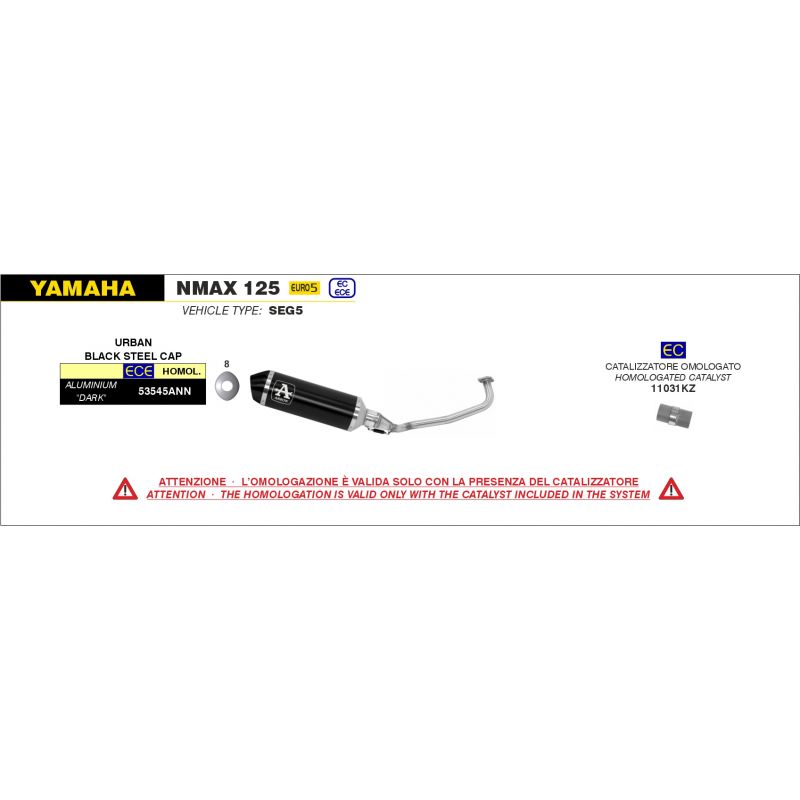 Kit catalizzatore Yamaha NMAX 125 2021-2022 125 cc