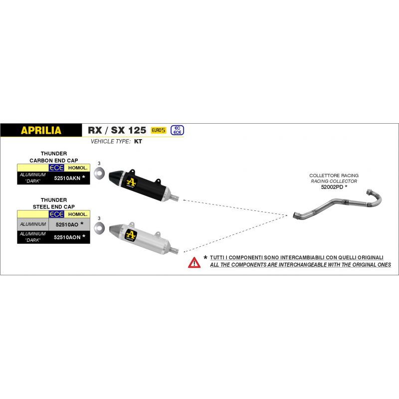 52002PD Collettore Racing Aprilia RX / SX 125 2021-2022 125 cc 8019799119635 ARROW