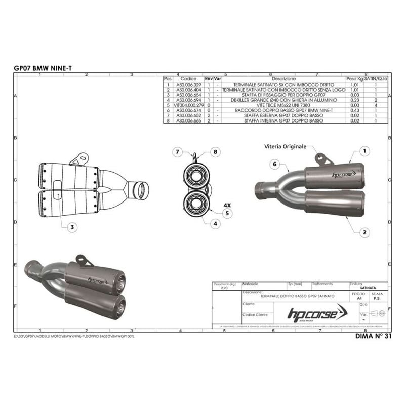 BMWGP100TLB-AAB COPPIA TERMINALI SCARICO GP07 INOX NERO BMW R NINE T 2014-2016 HP CORSE BMWGP100TLB-AAB COPPIA TERMINALI SCARICO GP07 INOX NERO BMW R NINE T 2014-2016 HP CORSE
