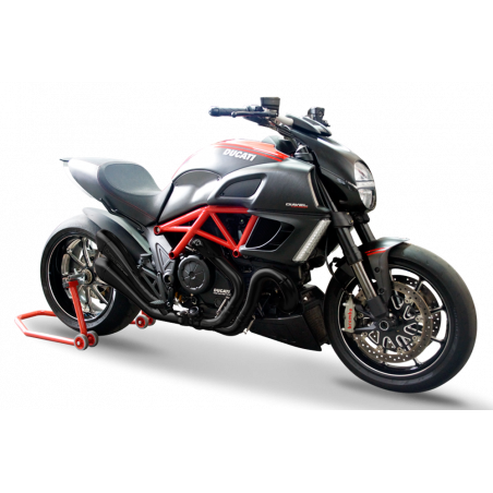 DUHY1002BLACK-AB PAIRE DE BORNES D'ECHAPPEMENT DE LA LIGNE D'EVOLUTION HYDROFORM INOX DUCATI DIAVEL