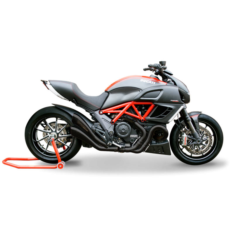 DUHY1002BLACK-AB PAIRE DE BORNES D'ECHAPPEMENT DE LA LIGNE D'EVOLUTION HYDROFORM INOX DUCATI DIAVEL