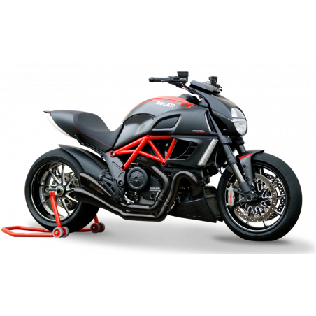 DUHY1003BLACK-AB LIGNE D'USINE HYDROFORME D'ÉCHAPPEMENT DE COUPLE D'ACIER INOXYDABLE DUCATI DIAVEL