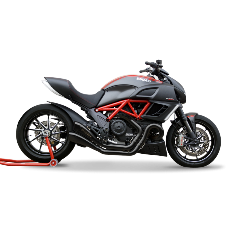 DUHY1003BLACK-AB COPPIA TERMINALI SCARICO HYDROFORM FACTORY LINE INOX NERO DUCATI DIAVEL OMOLOGATO 