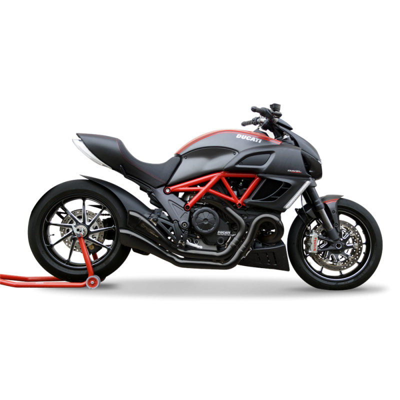 DUHY1003BLACK-AB LIGNE D'USINE HYDROFORME D'ÉCHAPPEMENT DE COUPLE D'ACIER INOXYDABLE DUCATI DIAVEL