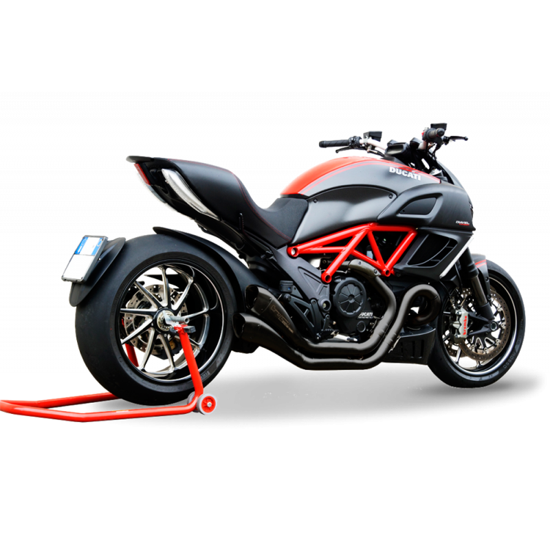 DUHY1003BLACK-AB COPPIA TERMINALI SCARICO HYDROFORM FACTORY LINE INOX NERO DUCATI DIAVEL OMOLOGATO 
