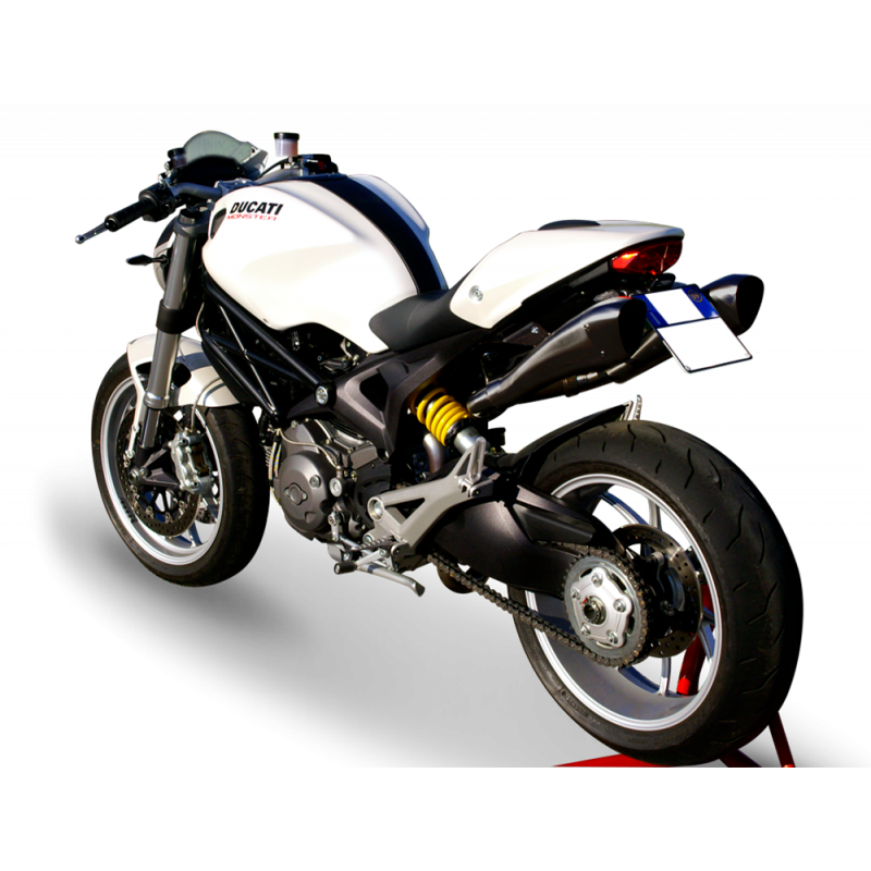 DUHY1005BLACK-AB PAIRE DE TERMINAUX NOIRS D'ÉCHAPPEMENT HYDROFORM DUCATI MONSTER 696 2008-2014