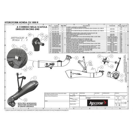 HOHY1014-AB HP CORSE HYDROFORM SATIN HONDA CB 1000 R 2008-2015  HP CORSE