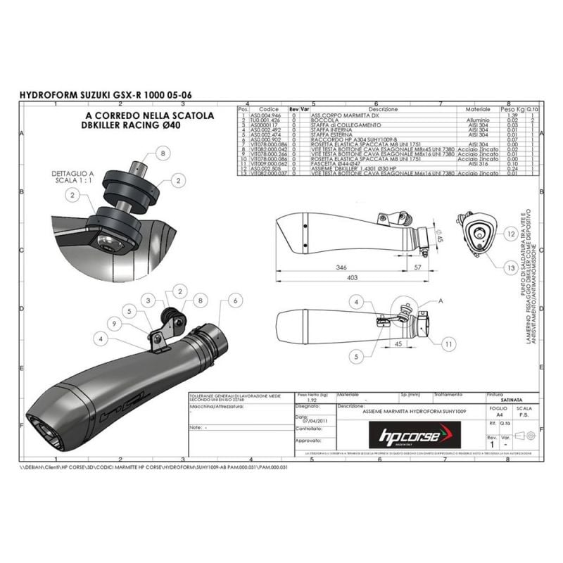 SUHY1009BLACK-AB HP CORSE HYDROFORM BLACK SUZUKI GSX-R 1000 2005-2006  HP CORSE