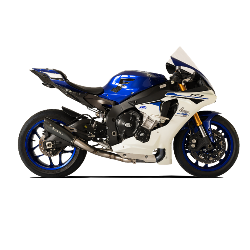 XYAEVO26R1B-AC KIT TERMINALE CORTO EVOXTREME NERO YAMAHA R1 2015-2018  HP CORSE