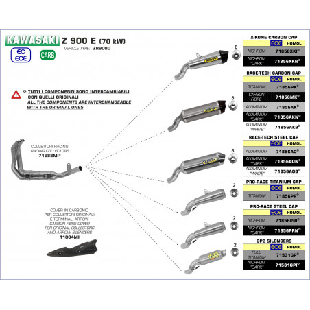 11004MI-29980 - Protezione paracalore Kawasaki Z 900 E 2017-2018 11004MI - 