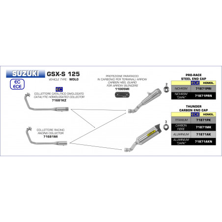 11005MI-29984 - Couvercle de protection thermique en carbone 125 Suzuki GSX-S 12515MI -