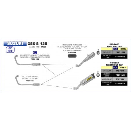 11005MI-29984 Protezione paracalore in carbonio Suzuki GSX-S 125 2017-2018 11005MI 8019799095229